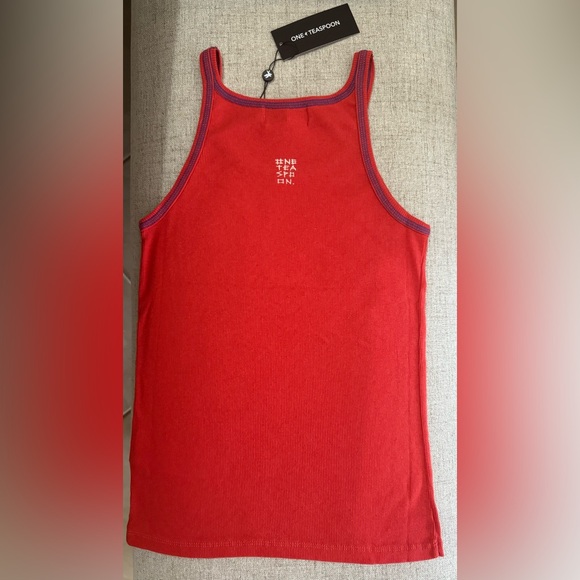 NEW OneTeaspoon ONE TEASPOON Womens Regal Red Singlet 100 %cotton Size S - Picture 6 of 10